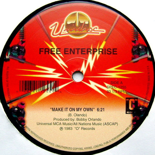 Image of Front Cover of LP - VG+/VG+ - FREE ENTERPRISE / SCREAMIN' TONY BAXTER, Make It On My Own / Get Up Off That Thang (Unidisc; SPEC-1255, US , Company Sleeve), ,  - 0746290S