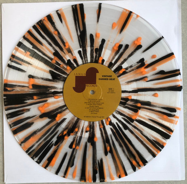 Image of Label Cover of LP - VG+/VG+ - CANNED HEAT, Vintage (Janus Records; JLS-3009, Worldwide 2023 Reissue, Inner, RSD 2023 Release. Clear Red/Black Splatter), Light wear to inner.,  - 0746299S