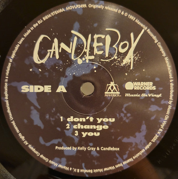 Image of Label Cover of 2xLP - EX/VG+ - CANDLEBOX, Candlebox (Music On Vinyl; MOVLP2499, Europe 2020 Reissue, Insert, 180 Gram), Pressing Spot On Side D, Doesn't Affect Play,  - 0746302S