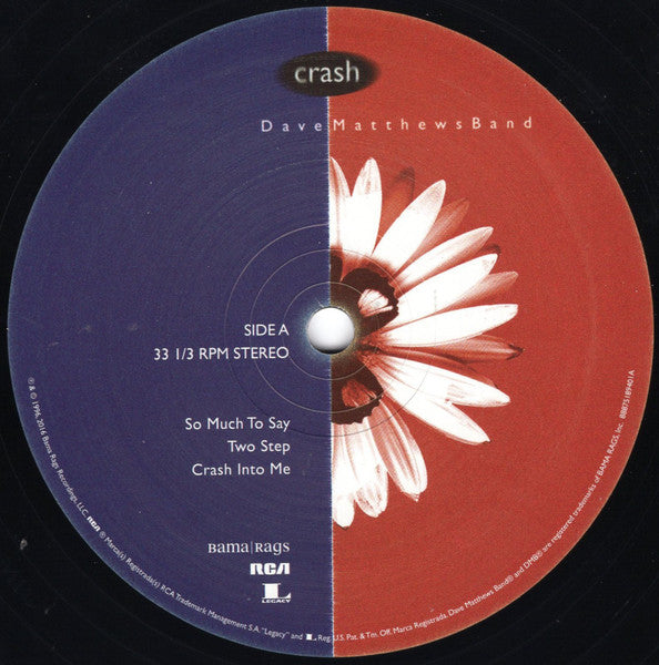 Image of Label Cover of 2xLP - VG+/VG+ - DAVE MATTHEWS BAND, Crash (Bama Rags Records; 88875189401, US 2016 Reissue, Gatefold, Insert, Remastered, 180g), ,  - 0746306S