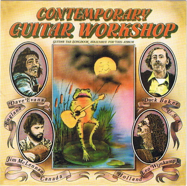Image of Front Cover of LP - VG/G+ - VARIOUS, Contemporary Guitar Workshop (Kicking Mule Records; SNKF143, UK 1978), Spine wear, price sticker on front. ,  - 0726362E