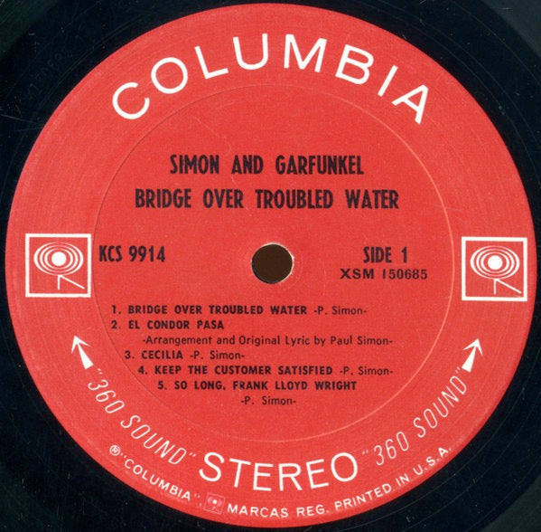 Image of Label Cover of LP - VG+/G+ - SIMON AND GARFUNKEL, Bridge Over Troubled Water (Columbia 360 Sound (Arrows); KCS 9914, US 1970, No Pressing Plant Stamp), Still In Opened Shrinkwrap,  - 0736352E
