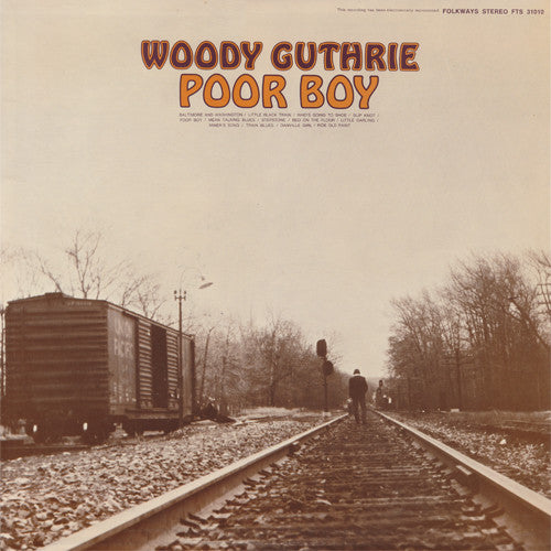 Image of Front Cover of LP - G+/VG - WOODY GUTHRIE, Poor Boy (Folkways Records; FTS31010, US 1968), ,  - 0746407S