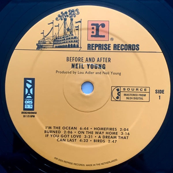 Image of Label Cover of LP - EX/VG+ - NEIL YOUNG, Before And After (Reprise Records; 093624849858, Europe 2023, Gatefold, Poster), ,  - 0716542C