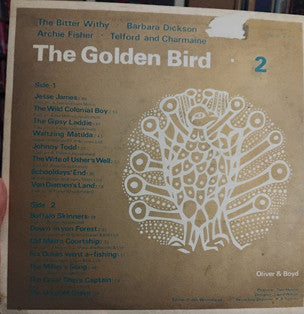 Image of Back Cover of 2xLP - VG/VG - VARIOUS, The Golden Bird 1 & 2 (Oliver And Boyd Ltd; SBN 05 002118 4/2, UK 1969, 2 Sleeves), Ringwear, scuffing and corner wear to sleeve.  Discs glossy and mostly without marks, apart from one mark that sounds on side A., Ft. Barbara Dickson, The Bitter Withy, Archie Fisher, Telford and Charmaine. Barbara Dickson's first appearance on record.  Comes as a 2LP set in separate sleeves.   - 0726444E