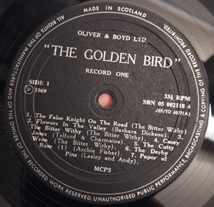 Image of Label Cover of 2xLP - VG/VG - VARIOUS, The Golden Bird 1 & 2 (Oliver And Boyd Ltd; SBN 05 002118 4/2, UK 1969, 2 Sleeves), Ringwear, scuffing and corner wear to sleeve.  Discs glossy and mostly without marks, apart from one mark that sounds on side A., Ft. Barbara Dickson, The Bitter Withy, Archie Fisher, Telford and Charmaine. Barbara Dickson's first appearance on record.  Comes as a 2LP set in separate sleeves.   - 0726444E