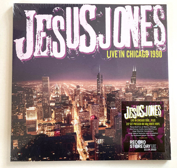 Image of Front Cover of 2xLP - VG+/VG+ - JESUS JONES, Live In Chicago 1990 (Demon Records; DEMREC1093, USA & Europe 2023, 2 Inners, White Vinyl), ,  - 0746368S