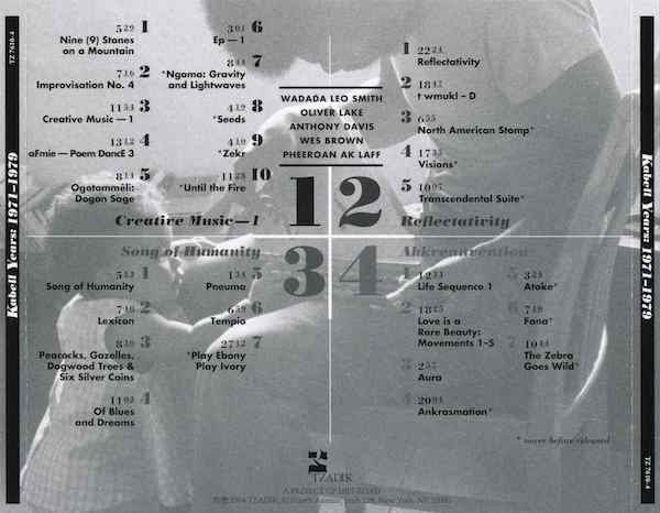 Image of Back Cover of 4xCD - VG+/VG - WADADA LEO SMITH, Kabell Years: 1971-1979 (Tzadik; TZ 7610-4, US 2004, Fatbox Double Case, Booklet, With Obi), ,  - 0816062C