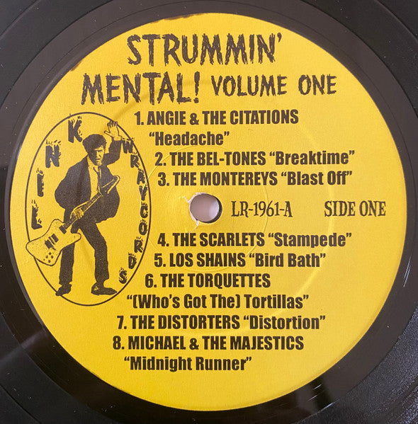 Image of Label Cover of LP - VG+/VG+ - VARIOUS, Strummin' Mental! Volume One (Real Gone Instrumental R&R And Surf: 1958-1966) (Link Wraycords; LW-1961, US 2006), ,  - 0826028E