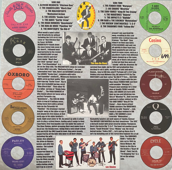 Image of Back Cover of LP - VG+/VG+ - VARIOUS, Strummin' Mental! Volume Five - Real Gone Instrumental R&R & Surf: 1958-1966 (Link Wraycords; LR-1965, US 2006), ,  - 0826032E