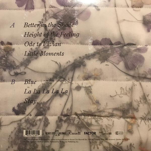 Image of Back Cover of LP - EX/EX - PATRICK WATSON, Better In The Shade (Secret City Records; SCR141LP, Canada 2022, Inner), ,  - 0826074E
