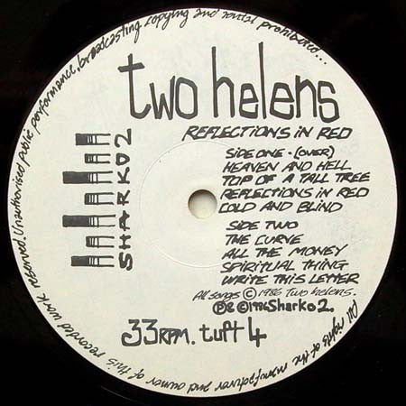 Image of Label Cover of LP - VG+/VG+ - TWO HELENS, Reflections In Red (Sharko 2; Tuft 4, UK 1986), Light Ring Wear,  - 0846063S