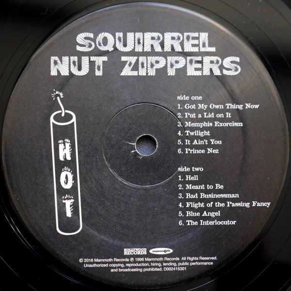 Image of Label Cover of LP - VG+/VG+ - SQUIRREL NUT ZIPPERS, Hot (Hollywood Records; D002415301, US 2016 Reissue, Inner), One light cosmetic mark from inner, does not effect play.,  - 0816146C