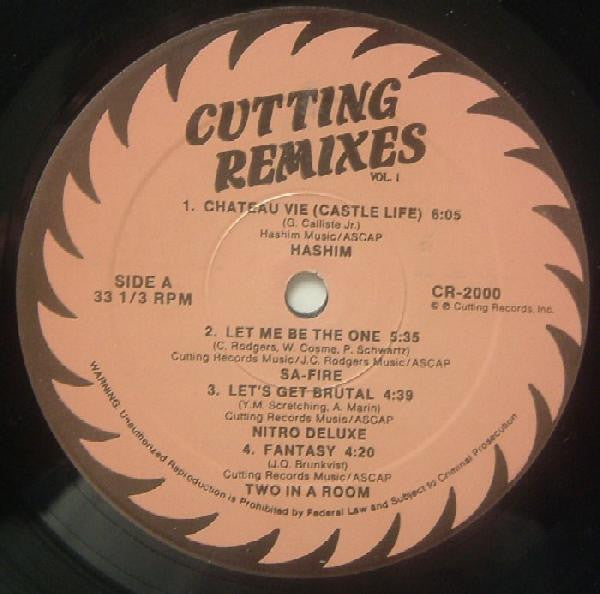Image of Label Cover of LP - VG/VG - VARIOUS ARTISTS, Cutting Remixes Vol. 1 (Cutting; CR-2000, US 1987), ,  - 1926325E