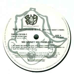Image of Label Cover of 12" - VG/VG+ - THE NOTORIOUS B.I.G. FEATURING PUFF DADDY & MASE, Mo Money Mo Problems (Bad Boy Entertainment; 78612-79109-1, US 1997), ,  - 4326161E
