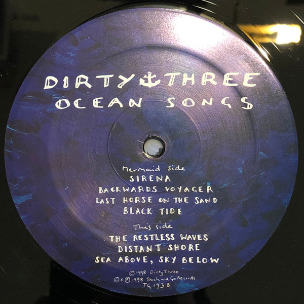 Image of Label Cover of 2xLP - VG+/VG+ - DIRTY THREE, Ocean Songs (Touch And Go; TG193, USA & Europe 2021 Reissue, Insert, Misprinted Track Order On Labels), SIGNED by Warren Ellis on front cover,  - 3946070S