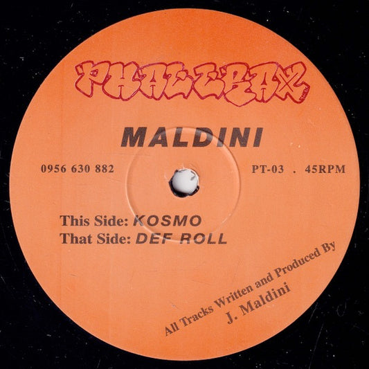 Image of Front Cover of 12" - /VG - MALDINI, Kosmo / Def Roll (Phat Trax; PT-03, UK 1996, Plain Sleeve), Light Marks only.,  - 0816388C