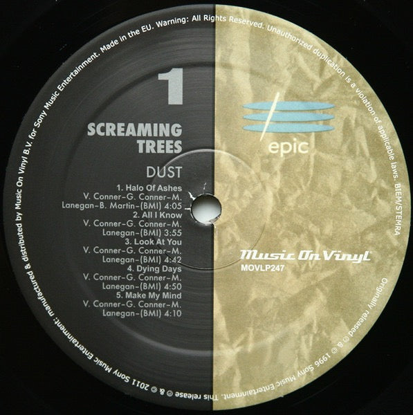 Image of Label Cover of LP - VG+/VG+ - SCREAMING TREES, Dust (Music On Vinyl; MOVLP247, Europe 2000s Reissue, Insert), NO stickered plastic sleeve.,  - 0816376C