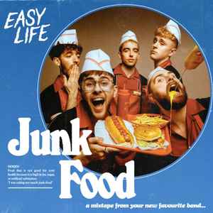 Image of Front Cover of CD - VG+/VG+ - EASY LIFE, Junk Food (Island Records; 0844409, UK & Europe 2020, Jewel Case, Booklet), Signed copy by all band members. Notable because the band soon after changed their name from Easy Life to Hard Life.,  - 0836098E