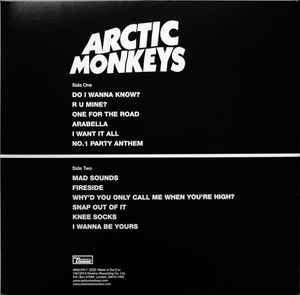 Image of Back Cover of LP - VG/VG - ARCTIC MONKEYS, AM (Domino; WIGLP317, Europe 2020 Reissue, Gatefold, Insert), Seam split to top edge, small tear on front of sleeve, edge wear,  - 3646448S