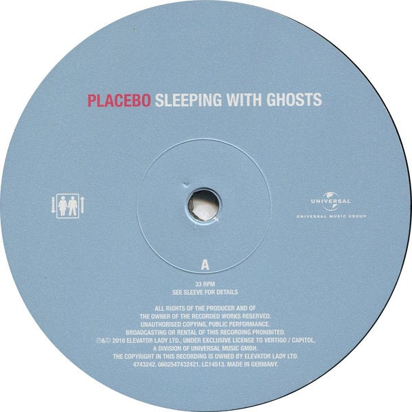 Image of Label Cover of LP - VG+/VG+ - PLACEBO, Sleeping With Ghosts (Elevator Music; 4743242, Europe 2016 Reissue, 3-Panel Gatefold , Inner), ,  - 0816439C