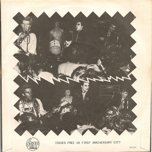 Image of Back Cover of 3125173E: 7" - THE DAMNED, Stretcher Case Baby / Sick Of Being Sick (Stiff; none, UK 1977, Picture Sleeve, Limited Edition of 5000 copies) A couple of the lightest hairlines only.  VG+/VG+