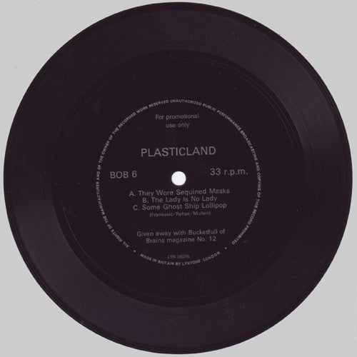 Image of Back Cover of Book - /VG - BUCKETFULL OF BRAINS, Bucketfull of Brains #12 magazine (, Worldwide , Bonus Plasticland fexi-disc 7''), Slight fading on magazine but otherwise in great condition.,  - 0856142S