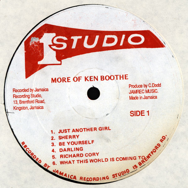 Image of Label Cover of LP - VG+/VG+ - KEN BOOTHE, More Of Ken Boothe (Studio One; SOL: 9010, US 1980s Reissue), Slightly fogged from press, plays clean VG+. Side A pressed slightly off-centre, nap. Light wear on sleeve.,  - 0816533C