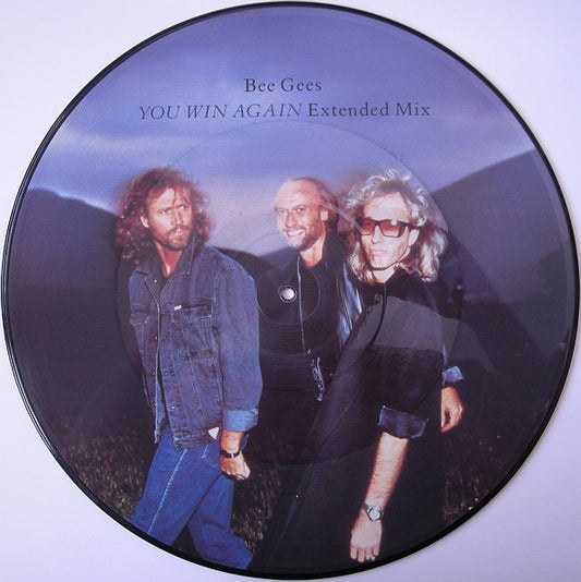 Image of Front Cover of LP - VG/VG - BEE GEES, You Win Again (Warner Bros. Records; W8351 TP, UK 1987, Clear Plastic Stickered Sleeve, Picture Disc), ,  - 0826277E