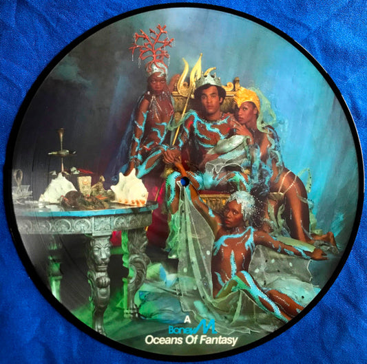 Image of Front Cover of 12" - /VG+ - BONEY M., Oceans Of Fantasy (Hansa; 200 919 424, Germany 1979, Clear Plastic Sleeve, Picture Disc), ,  - 0826401E
