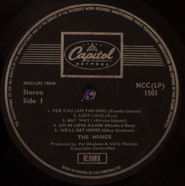 Image of Label Cover of LP - VG/VG - THE WINGS, Kissing You So Hard (Capitol Records; NCC  LP  1501, Nigeria 1974), Slight kink in the vinyl - plays fine. ,  - 0826404E
