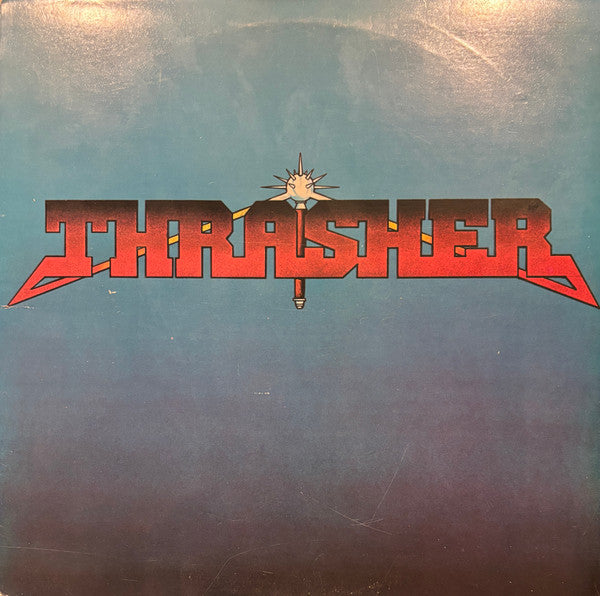 Image of Front Cover of LP - VG/VG - THRASHER, Super Session '85 (Combat; MX 8017, US 1985, No Inner), Hairlines on B side. Drill hole to top left corner of sleeve. Ring and light edge wear.,  - 0846377S