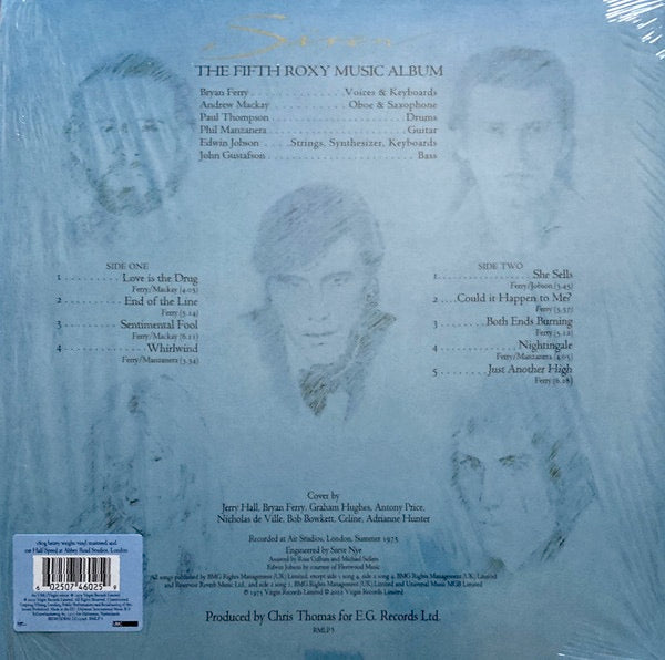 Image of Back Cover of LP - NEW/NEW - ROXY MUSIC, Siren (Virgin; RMLP5, 	Worldwide 2022, Inner, Remastered, Abbey Rd Half-SpeedMaster), ,  - 0836227E