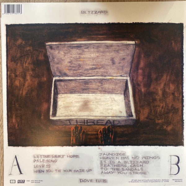 Image of Back Cover of LP - NEW/NEW - DOVE ELLIS, Blizzard (Black Butter; BB308LPIS, UK 2026, Standard Sleeve, Indies Exclusive Limited Edition Gold Vinyl), ,  - 2056032S