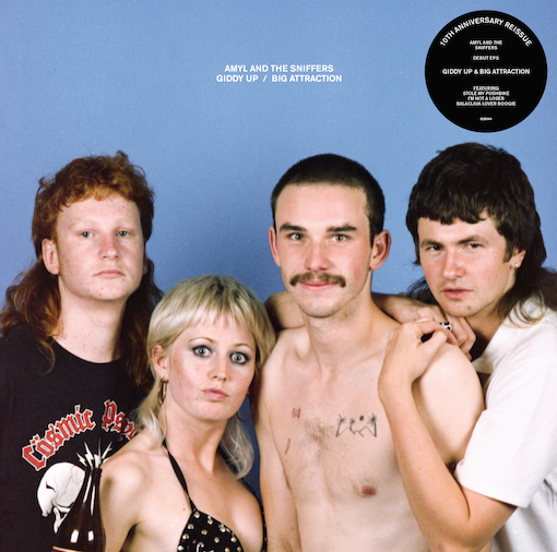 Image of Front Cover of LP - NEW/NEW - AMYL AND THE SNIFFERS, Giddy Up / Big Attraction (10 Year Anniversary) (Amyl and The Sniffers; 8704897627, Europe 2026 Reissue, Gatefold, Black Vinyl), , Ten years ago, in a sharehouse on Chapel Street, four 20-year-olds with zero expectations wrote and recorded an EP in a single afternoon. Those six blistering minutes of music became Giddy Up. An hour later, Amyl and The Sniffers had a name, a Bandcamp upload, and the beginnings of a legacy.Following a year of backy