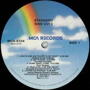 Image of Label Cover of LP - VG/VG - STARGARD, Nine Lives (MCA Records; MCA 5334, US 1982, Picture Sleeve), few faint scuff marks one side,  - 0946036S