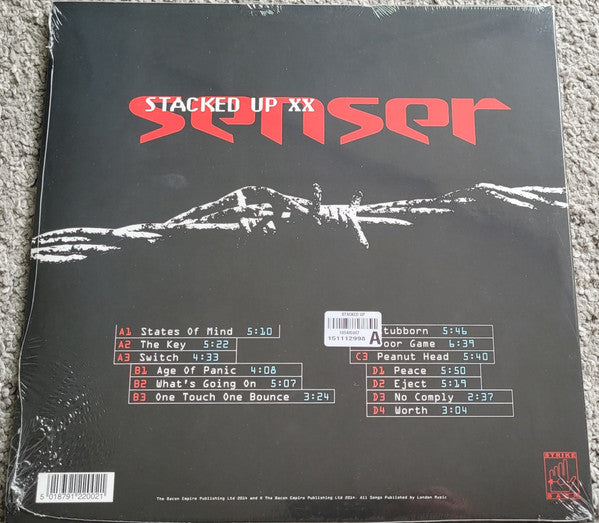 Image of Back Cover of 2xLP - VG+/VG+ - SENSER, Stacked Up (Ultimate Records; TOPPLP008, UK 1994, Insert, Remastered With Extra Tracks), ,  - 0826384E