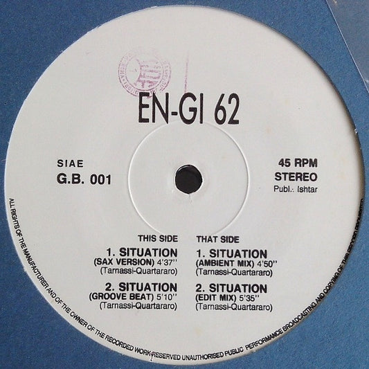 Image of Front Cover of 12" - /VG - EN-GI 62, Situation (Groovy Beat; G.B. 001, Italy 1992), Light marks and scuffs,  - 0916042C