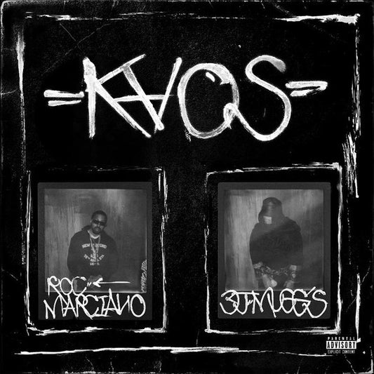 Image of Front Cover of LP - VG/VG - DJ MUGGS & ROC MARCIANO, KAOS (Soul Assassins Records; SAR006, US 2018, Clear w/ Black Smoke Vinyl), Very slight dishing, only noticeable when playing the A-side. Minor ringwear and creasing on the sleeve. plays perfectly.,  - 0946057S