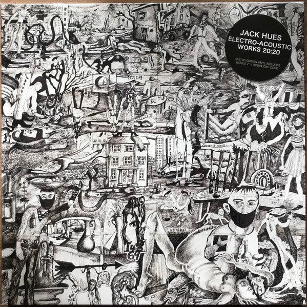 Image of Front Cover of LP - VG+/EX - JACK HUES, Electro-Acoustic Works 20:20 (Dawn Chorus Recording Company; DCRC025, UK 2021, Picture Sleeve, Inner, Orange vinyl, plus bonus 7"), Looks unplayed. Bonus 7" included,  - 0926007E