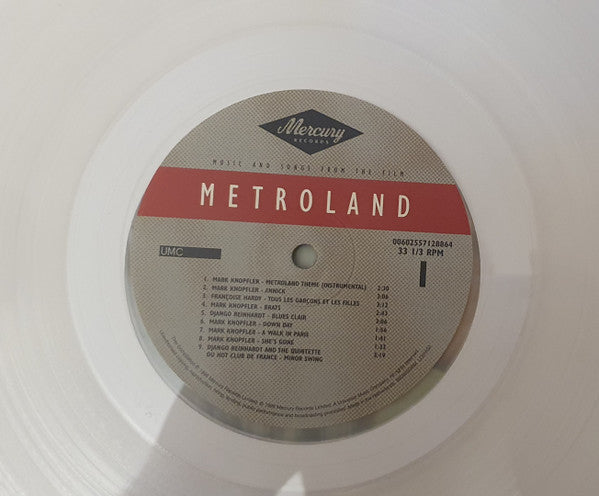 Image of Label Cover of LP - VG+/EX - MARK KNOPFLER AND OTHERS, Music And Songs From The Film Metroland (Mercury; 00602557128864, Europe 2020, Insert, Dire Straits, Clear Vinyl), ,  - 0926064E
