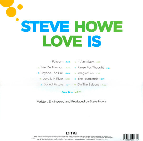 Image of Back Cover of LP - EX/EX - STEVE HOWE, Love Is (BMG; 538608601, Europe 2020, Gatefold), ,  - 0926068E