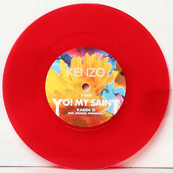 Image of Label Cover of 7" - EX/EX - KAREN O, Yo! My Saint (Kenzo Parts; k0001, US 2018, In 12 Inch Square Sleeve, Limited Red Vinyl But Not Numbered. Yeah Yeah Yeahs), ,  - 0926137E