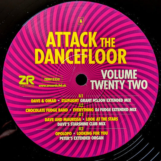 Image of Front Cover of 12" - /VG - VARIOUS, Attack The Dancefloor Volume Twenty Two (Z Records; ZEDD12350, UK 2023, Die Cut Sleeve), Strong VG, light marks only., A1 Omar & Dave   Starlight (Grant Nelson Extended Mix)A2 Chocolate Fudge Band 	Everything (DJ Fudge Extended Mix)B1 Dave And Maurissa   Look At The Stars (Dave s Starshine Club Mix)B2 Opolopo  	Looking For You(Peter s Extended Organ) - 0926151E