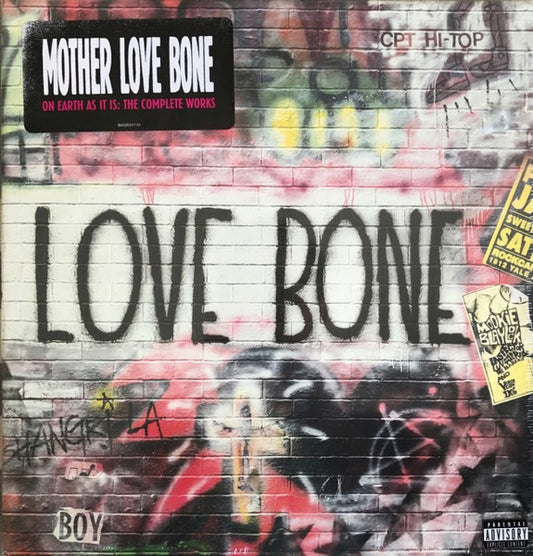 Image of Front Cover of 2xLP - VG+/VG - MOTHER LOVE BONE, On Earth As It Is: The Complete Works (Monkeywrench Records; B0025317-01, USA & Europe 2016, Box Set, Booklet & Zine, Poster, 4 Prints, Cassette Insert & Gig Flyer., Stencil, With 12"), Light marks on vinyl from inners.,  - 0916172C