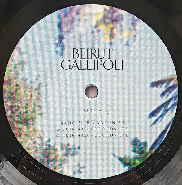 Image of Label Cover of LP - VG+/VG+ - BEIRUT, Gallipoli (4AD; 4AD0121LP, Europe 2019, Insert, Black Vinyl), ,  - 0916164C