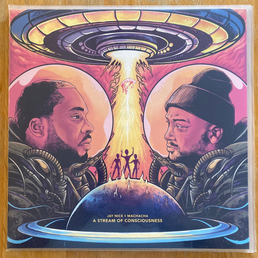 Image of Front Cover of LP - VG+/VG+ - JAY NICE & MACHACHA, A Stream Of Consciousness (Copenhagen Crates; CC063, Denmark 2021, Limited Edition, Numbered 7/100, Hot Pink & Blue Swirl), Strong VG+,  - 0946134S