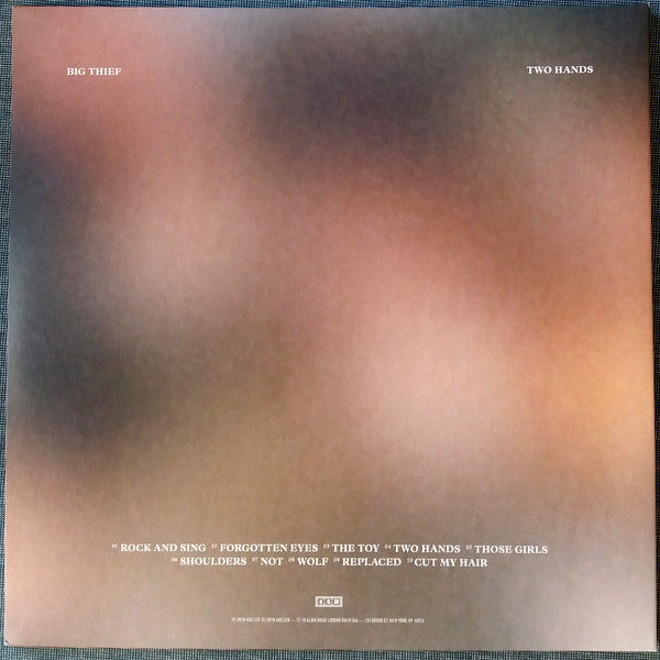 Image of Back Cover of LP - EX/EX - BIG THIEF, Two Hands (4AD ; 4AD0180LP, US 2019, Gatefold), Opened Instore, Still In Stickered Shrinkwrap,  - 0926176E
