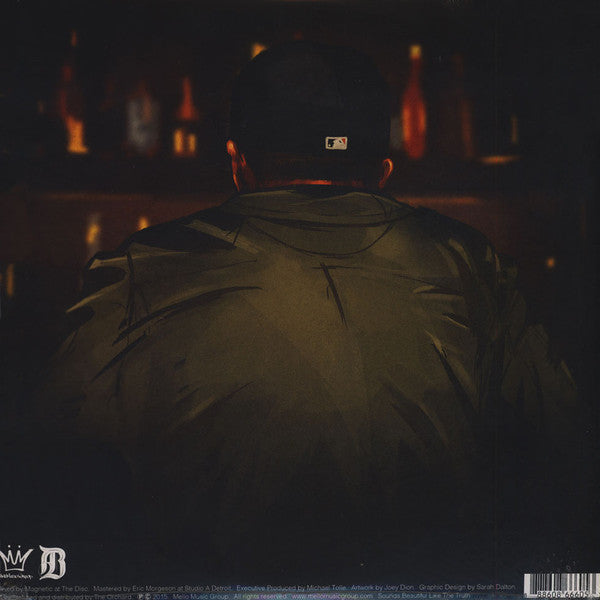Image of Back Cover of 2xLP - VG+/VG - APOLLO BROWN, Grandeur (Mello Music Group; MMG-00077-1, US 2015, Gatefold, Olive Green Vinyl), Cover still in shrink. Hairlines on discs but plays like a VG+.,  - 0946174S