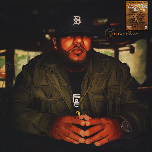 Image of Front Cover of 2xLP - VG+/VG - APOLLO BROWN, Grandeur (Mello Music Group; MMG-00077-1, US 2015, Gatefold, Olive Green Vinyl), Cover still in shrink. Hairlines on discs but plays like a VG+.,  - 0946174S